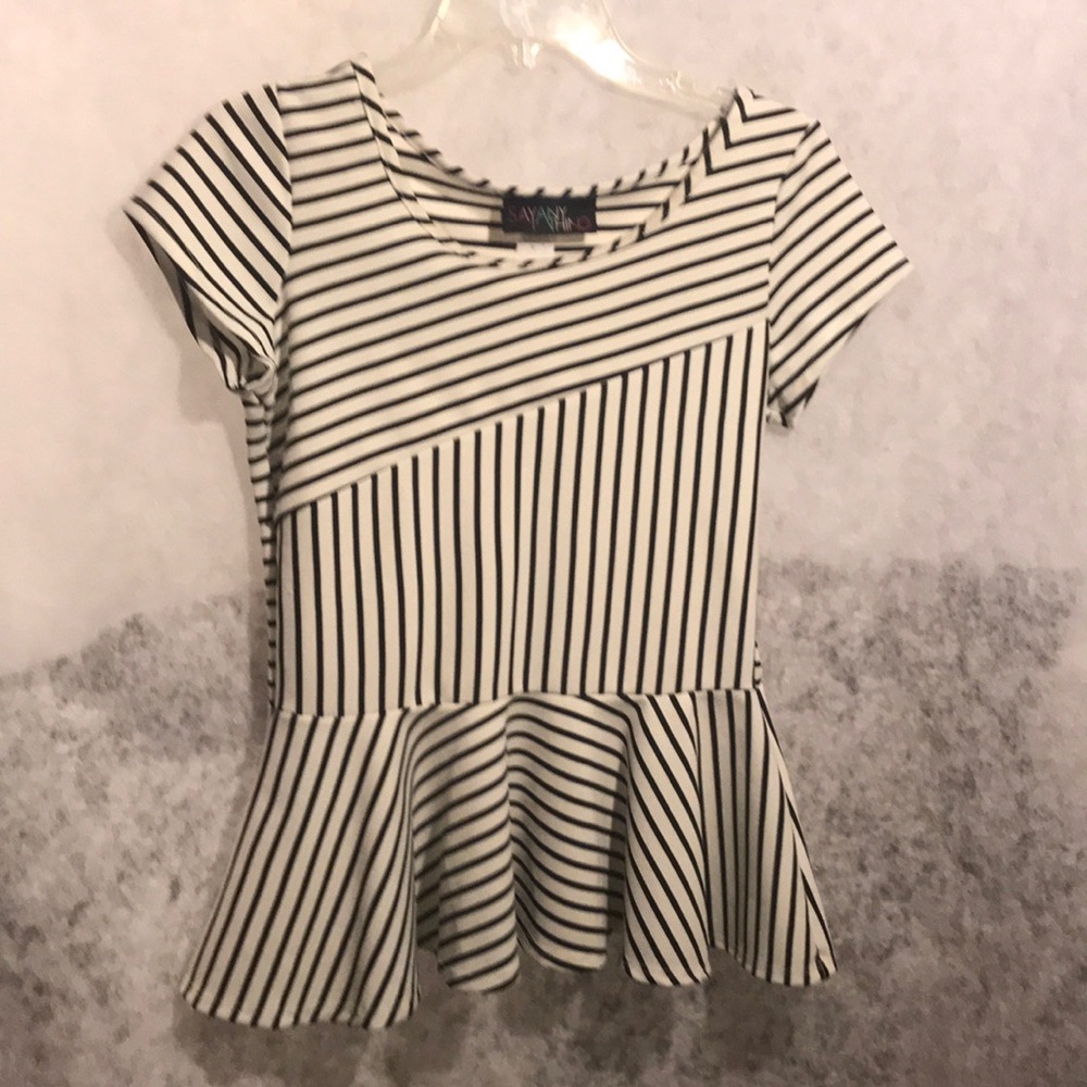 SayAnything black/white top size medium.